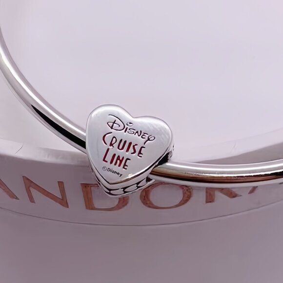 Pandora Disney Cruise Line Captain Minnie Heart Charm Pendant S925 Sterling - Picture 2 of 3